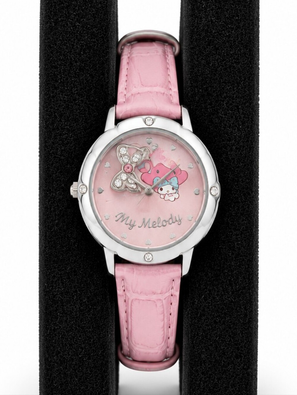 Pink Kids Character Watch with Bow Charm